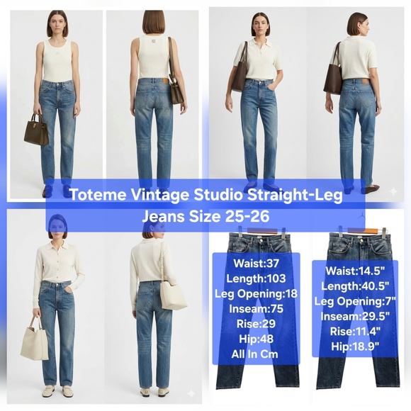 Toteme Denim - Toteme Vintage Studio Straight-Leg Jeans Size 25-26
